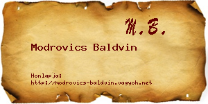 Modrovics Baldvin névjegykártya